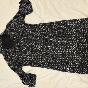 Express Black and White Patterned Dress